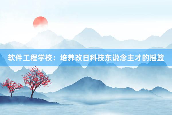软件工程学校：培养改日科技东说念主才的摇篮